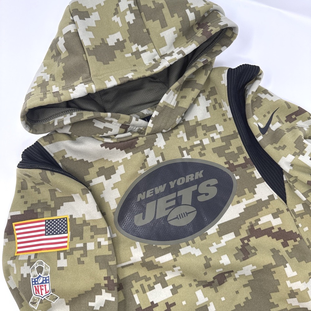 Nike New York Jets Youth Small 8 Salute to Service Digital Camo Dri-FIT Hoodie